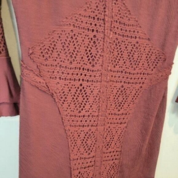 Free People City Girl Bodycon Crochet Lace Mini Dress Plumberry Burgundy Purple - Picture 11 of 12